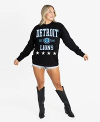 Gameday Couture Women's Black Detroit Lions Oversized Everyday StarLong sleeves T-Shirt