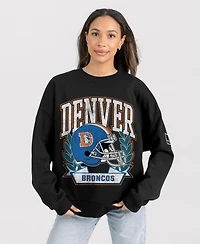 Gameday Couture Women's Black Denver Broncos Oversized Victory Lane Label Premium Fleece Sweatshirt