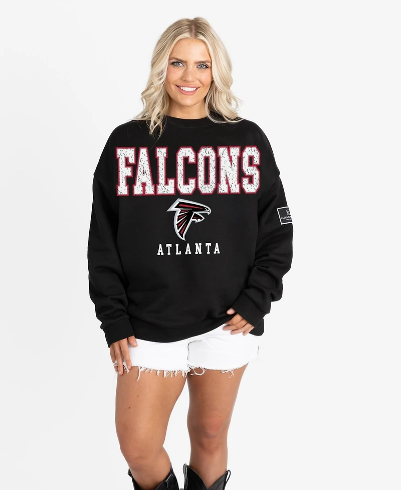 Gameday Couture Women's Black Atlanta Falcons Oversized Level Up Label Premium Fleece Sweatshirt