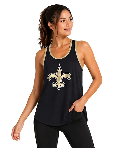 G-iii 4Her by Carl Banks Women's Black New Orleans Saints Tater Ii Racerback Tank Top