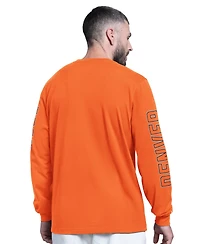 Starter Men's Orange Denver Broncos Clutch Hit Ii Long-Sleeve T-Shirt