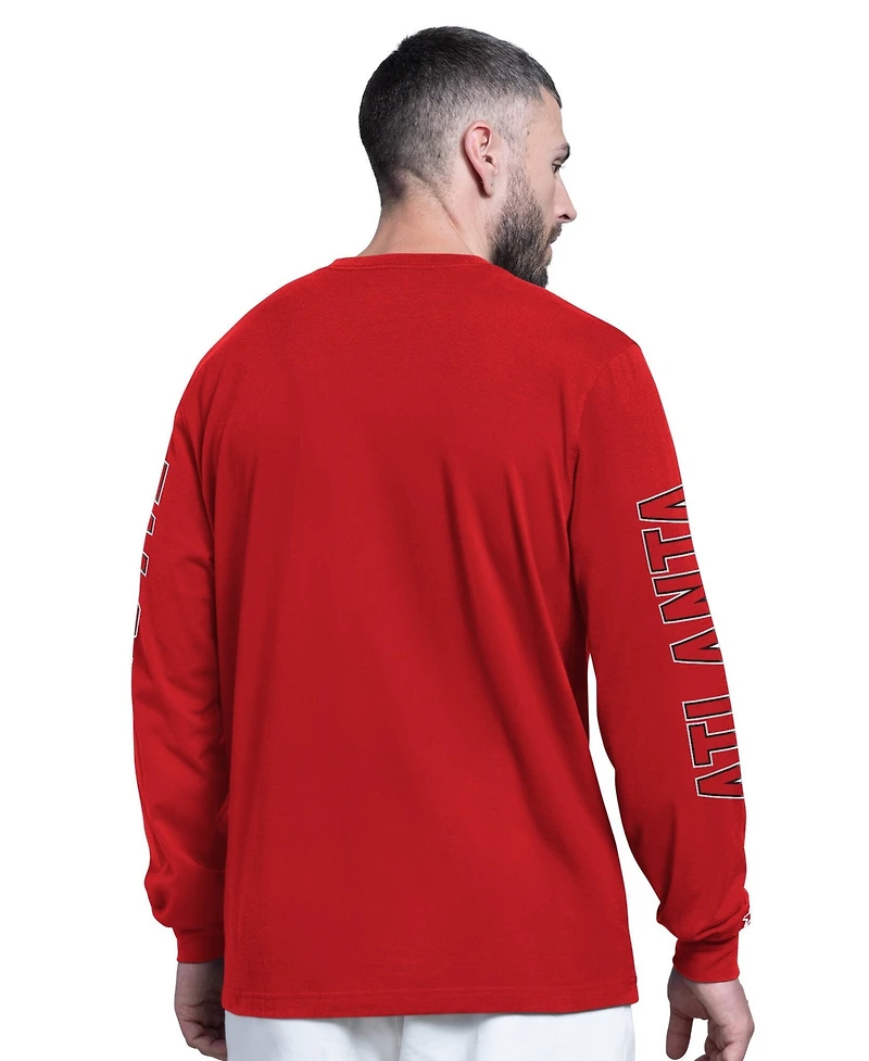 Starter Men's Red Atlanta Falcons Clutch Hit Ii Long-Sleeve T-Shirt