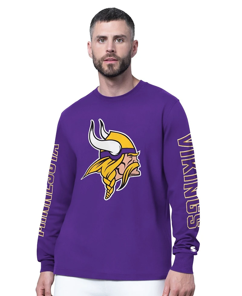 Starter Men's Purple Minnesota Vikings Clutch Hit Ii Long-Sleeve T-Shirt