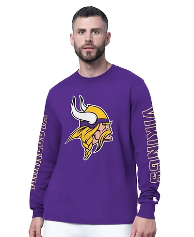 Starter Men's Purple Minnesota Vikings Clutch Hit Ii Long-Sleeve T-Shirt