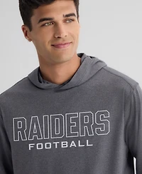 Fanatics Men's Charcoal Las Vegas Raiders ClutchLong sleeves Hooded T-Shirt