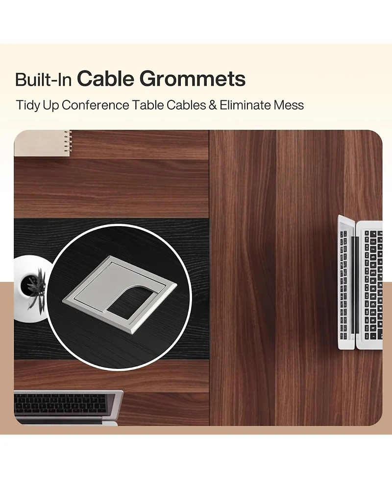 Tribesigns 8Feet Conference Table for 8-10, with Cable Management