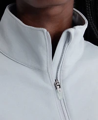 Fanatics Women's Gray Chicago Cubs Oversized Clutch Tri-Blend Half-Zip Pullover Sweatshirt