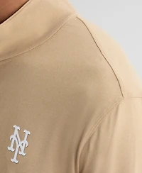 Fanatics Men's Khaki New York Mets Clutch Quarter-Zip Pullover Sweatshirt