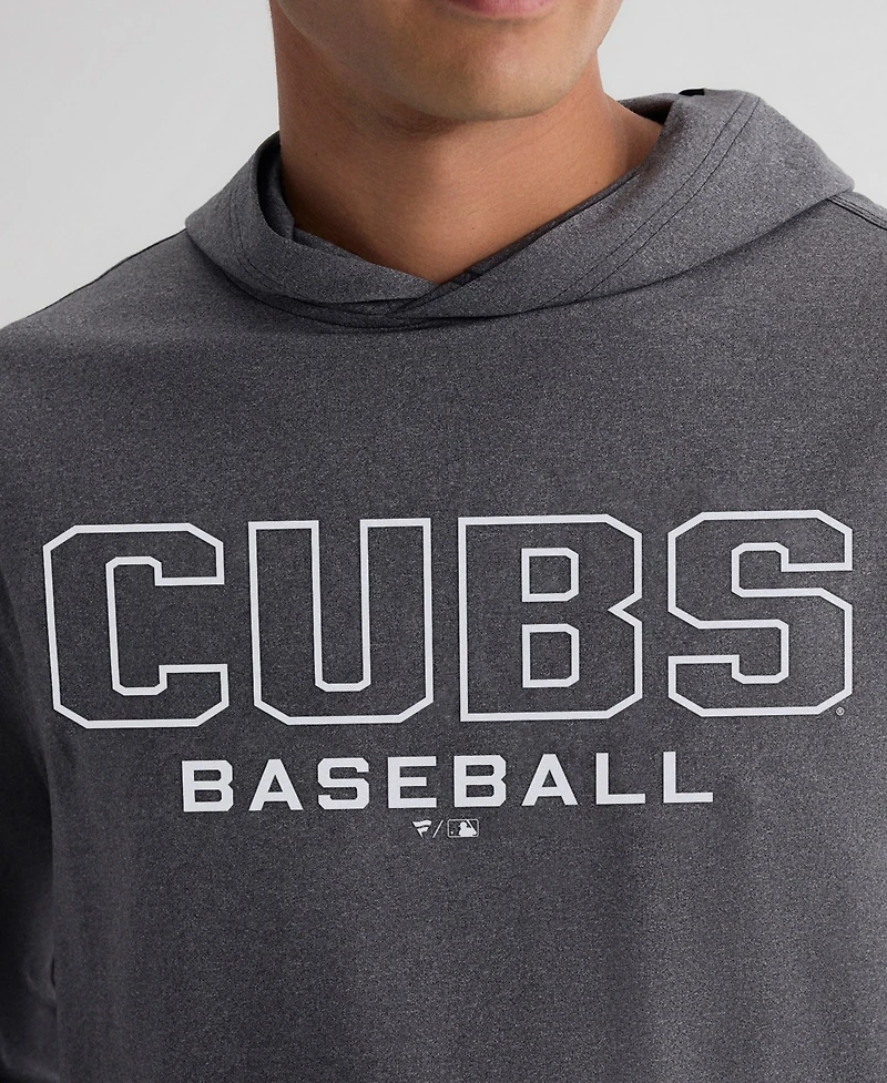 Fanatics Men's Charcoal Chicago Cubs ClutchLong sleeves Hooded T-Shirt