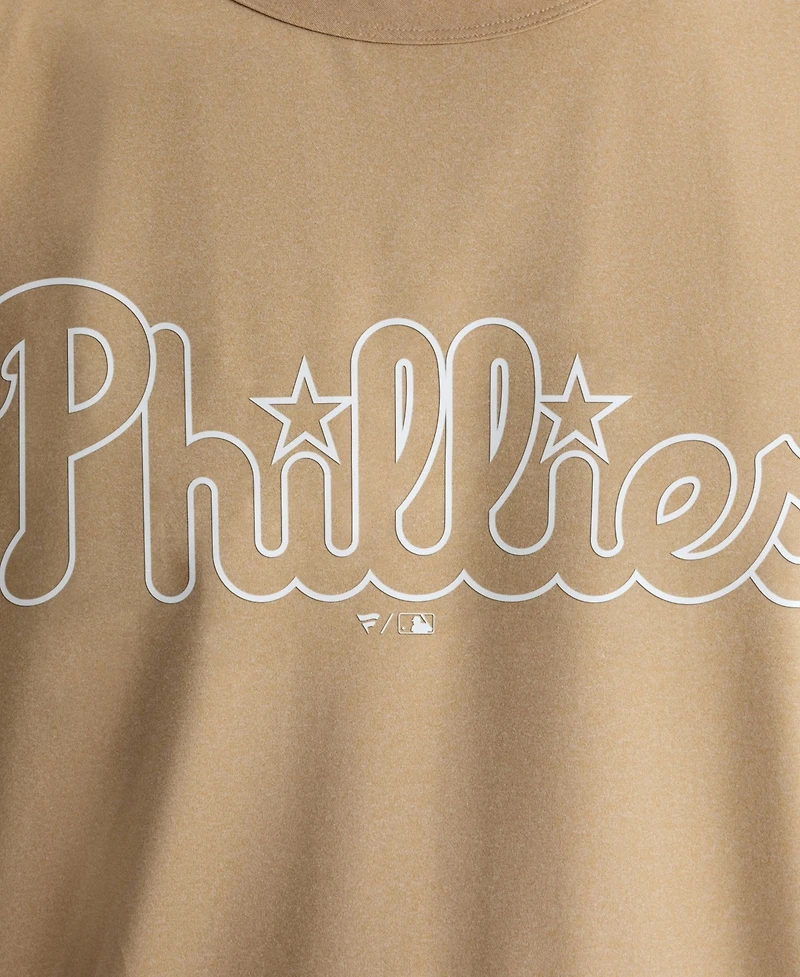 Fanatics Men's Khaki Philadelphia Phillies Clutch Winning Edge T-Shirt
