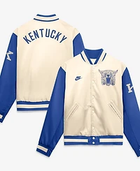 Nike Men's Natural/Royal Kentucky Wildcats Legacy Full-Snap Bomber Jacket