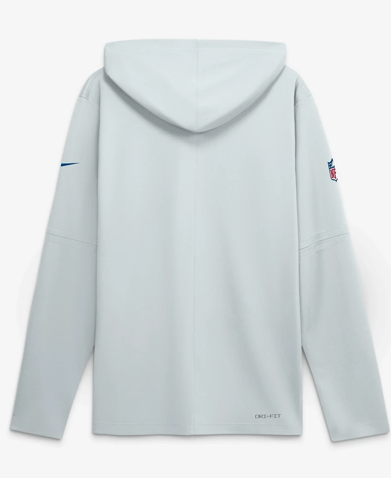 Nike Men's Platinum Indianapolis Colts Sideline Game On LightweightLong sleeves Hooded Dri-fit Top