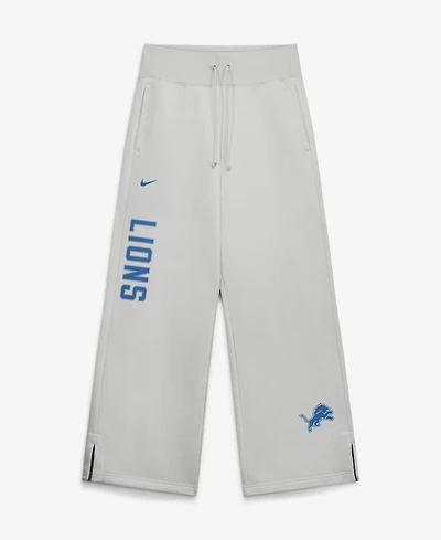 Nike Women's Gray Detroit Lions Primetime Phoenix Fleece Wide-Leg Sweatpants