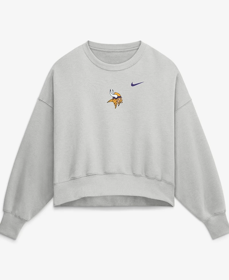 Nike Women's Gray Minnesota Vikings Oversized Primetime Phoenix Fleece Sweatshirt