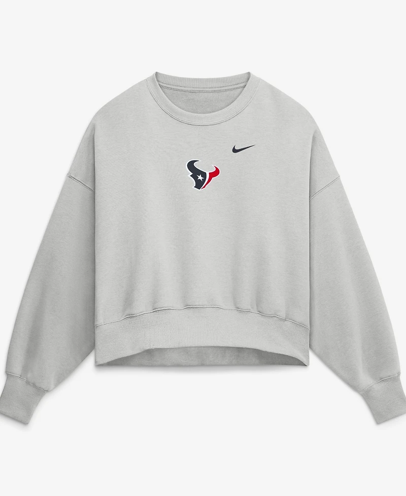 Nike Women's Gray Houston Texans Oversized Primetime Phoenix Fleece Sweatshirt