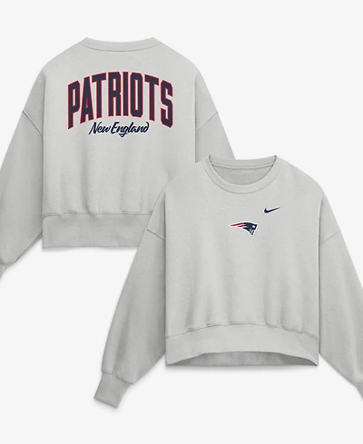 Nike Women's Gray New England Patriots Oversized Primetime Phoenix Fleece Sweatshirt