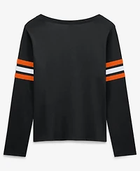 Fanatics Women's Black Cincinnati Bengals Team First Coverage Scheme Lace-UpLong sleeves T-Shirt
