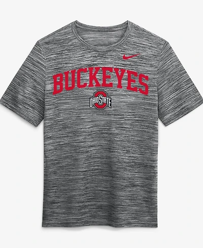 Nike Men's Anthracite Ohio State Buckeyes Primetime Arch Logo Velocity Dri-fit T-Shirt