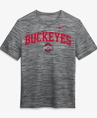 Nike Men's Anthracite Ohio State Buckeyes Primetime Arch Logo Velocity Dri-fit T-Shirt