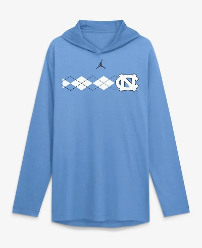 Jordan Men's Carolina Blue North Tar Heels Primetime Pattern Tri-Blend Dri-FITLong sleeves Hooded T-Shirt