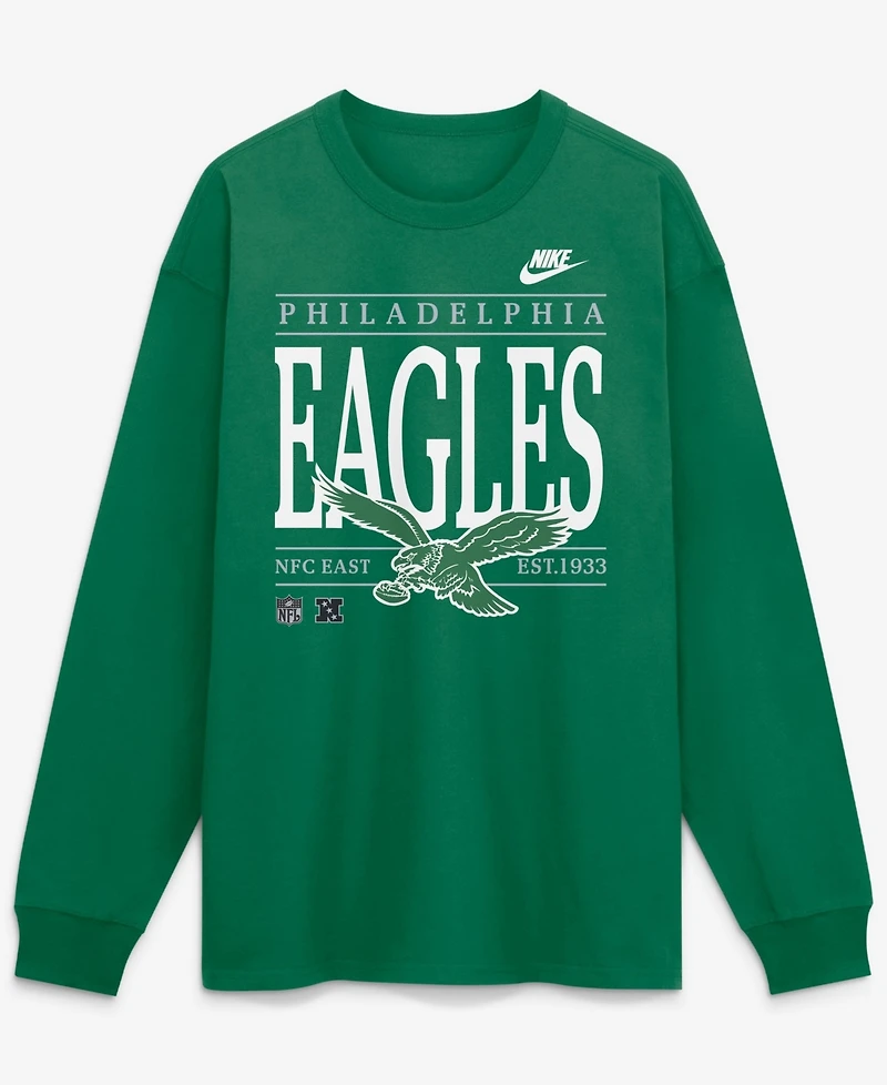 Nike Men's Kelly Green Philadelphia Eagles Red ZoneLong sleeves Max90 T-Shirt