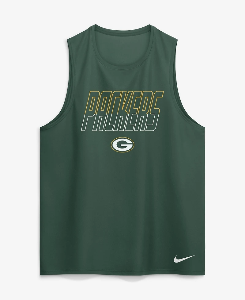 Nike Men's Green Bay Packers Kickoff Miler Dri-fit Tank Top