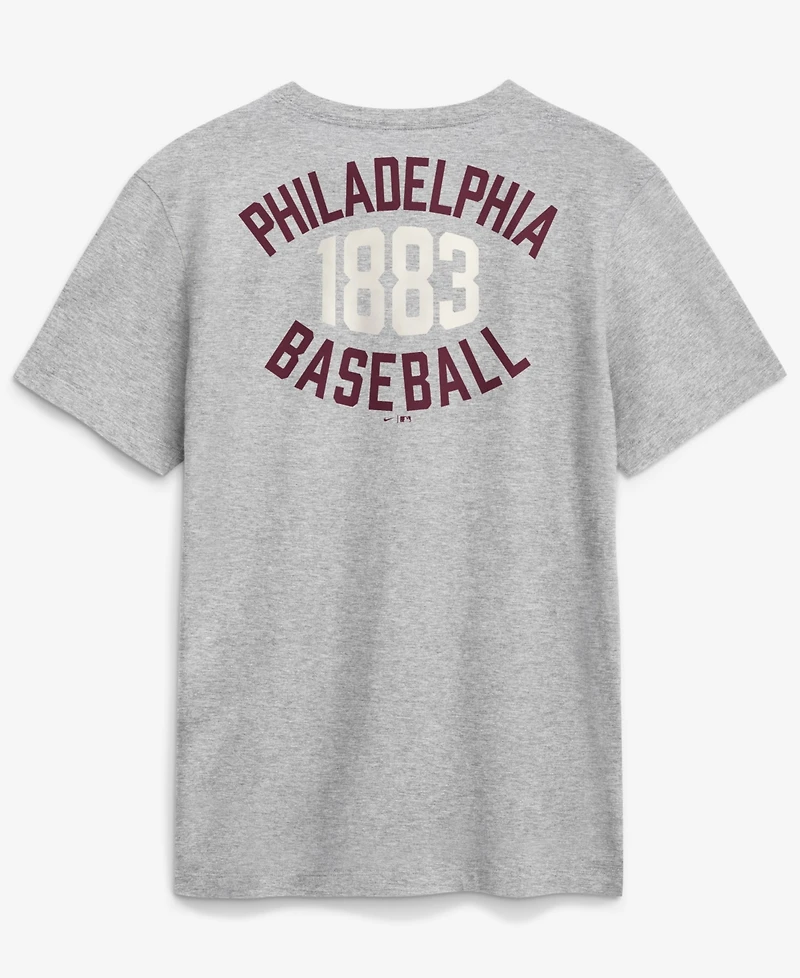 Nike Men's Heather Gray Philadelphia Phillies Cooperstown 2-Hit T-Shirt