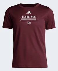 Adidas Big Boys and Girls Maroon Texas A M Aggies Aeroready Pre-Game T-Shirt