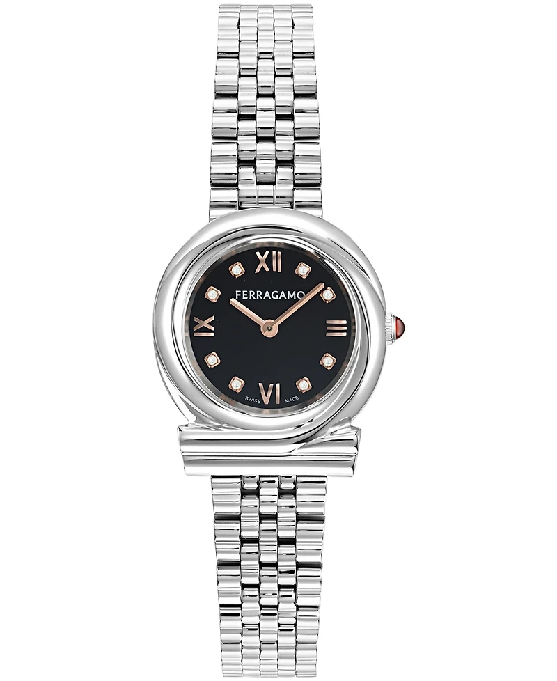 Ferragamo Women's Silver Stainless Steel Bracelet Watch 28mm