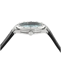 Ferragamo Men's Silver Stainless Steel Leather Strap Gmt Watch 41mm