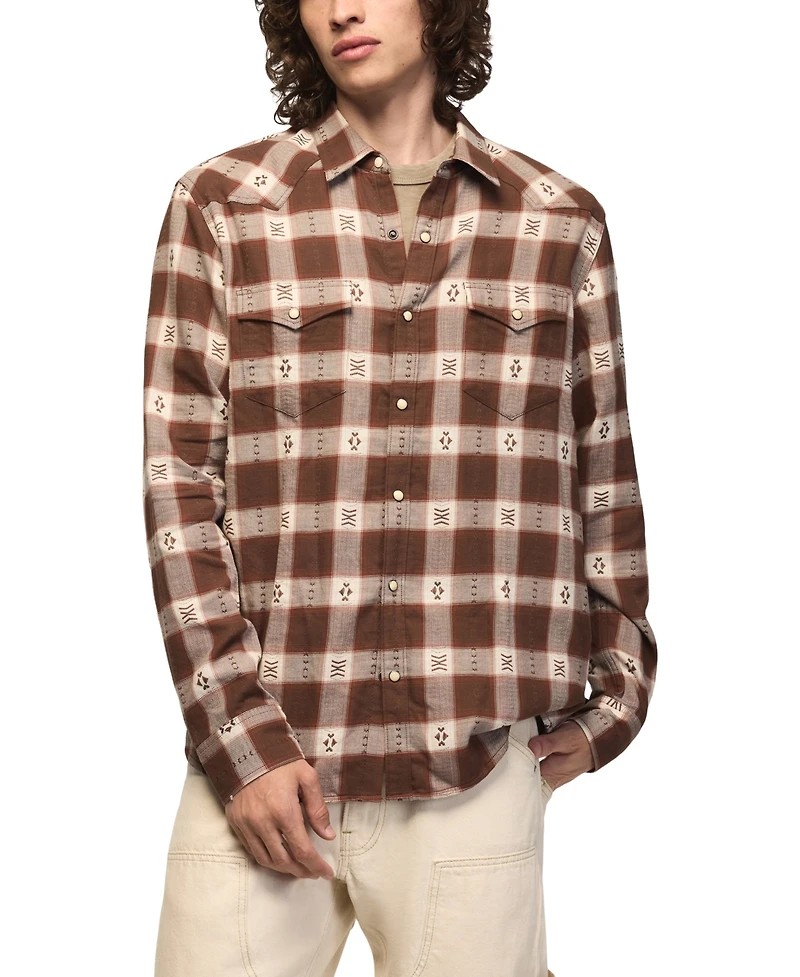 Lucky Brand Men's Mesa Western Plaid Shirt