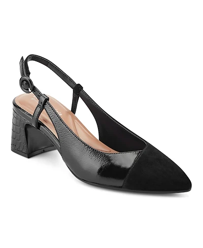 Easy Spirit Women's Nailah eFlex Block Heel Slingback Pumps