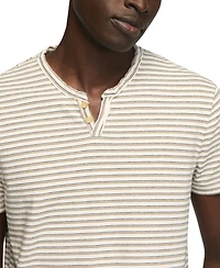 Lucky Brand Men's Striped Venice Burnout Notch Neck T-Shirt