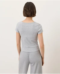 Pact Women's Organic Cotton Pointelle Scoop Neck Tee