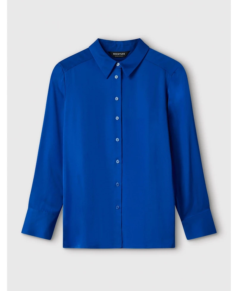 Whistles Women's Satin Collared Shirt