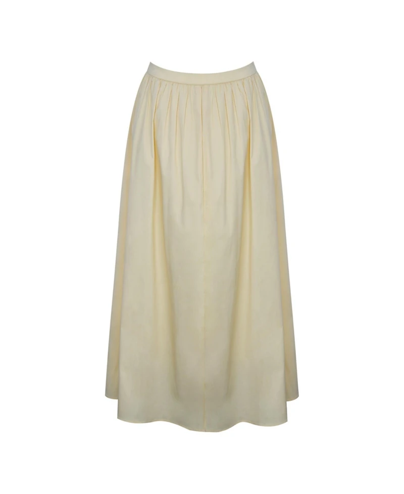 Miss Circle Women's Wina Cotton Poplin Low-Waisted Maxi Skirt
