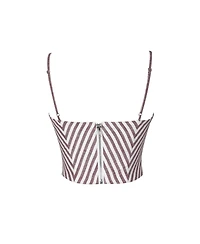 Miss Circle Women's Chevron Striped Linen Cropped Top