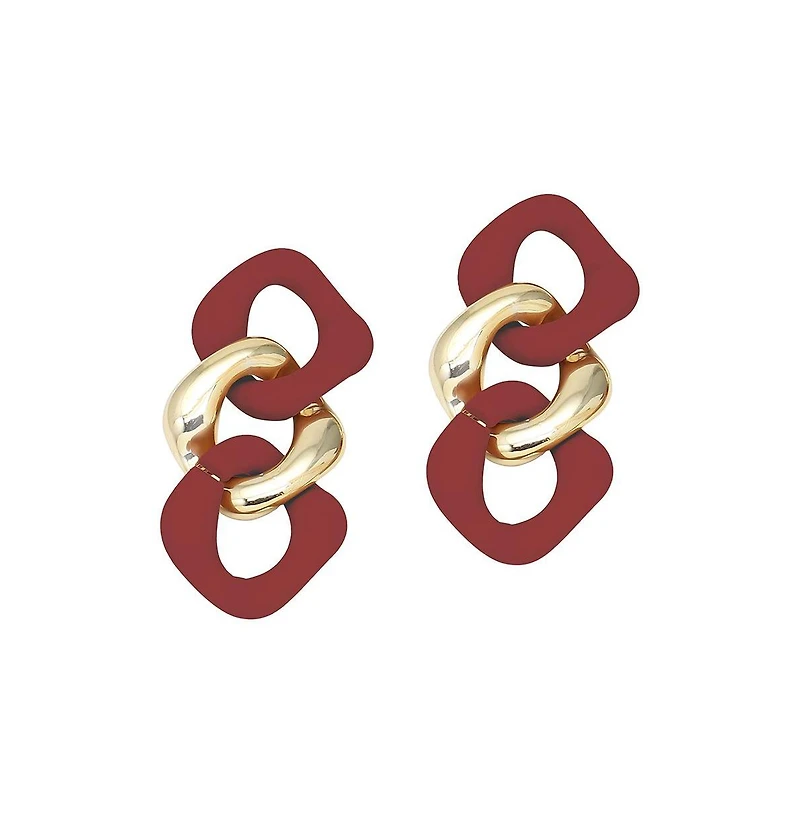 Sohi Women's Chainlink Drop Earrings