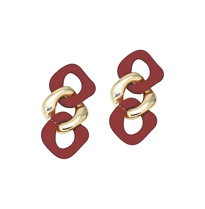 Sohi Women's Chainlink Drop Earrings