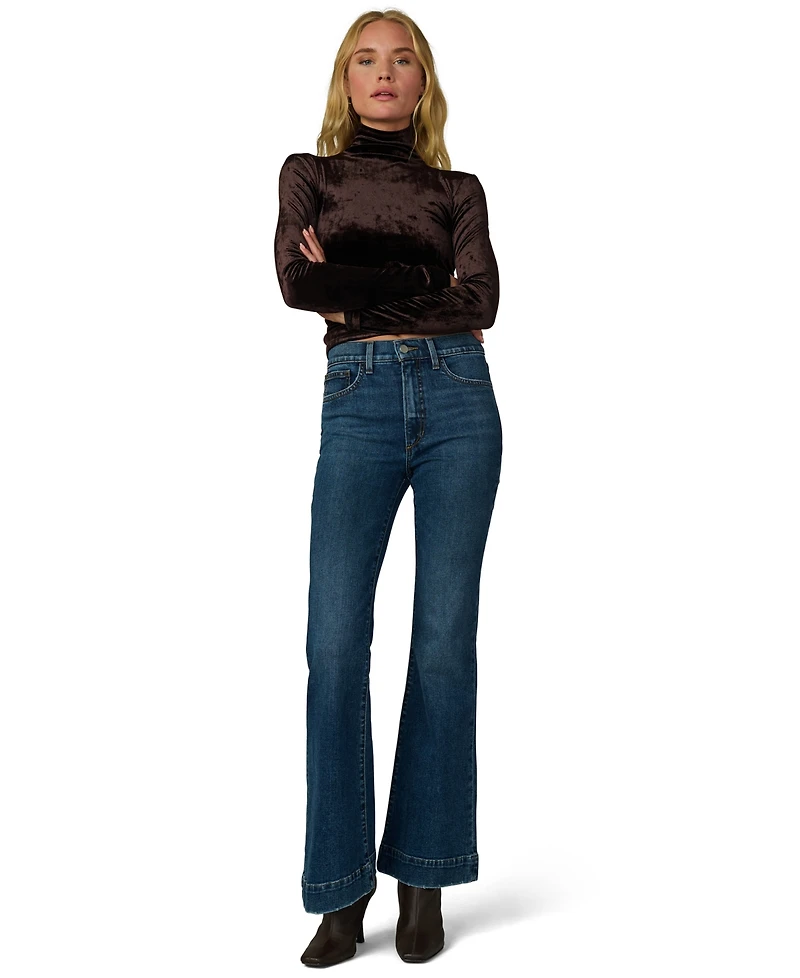 Joe's Jeans Women's Tony Long Crush Velvet Turtleneck Long-Sleeve T-Shirt