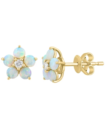 Effy Collection Opal (1 ct. t.w.) & Diamond (1/10 ct. t.w.) Earrings in 14k Yellow Gold