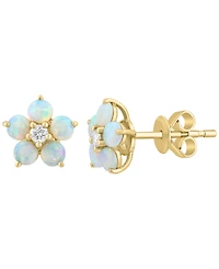 Effy Collection Opal (1 ct. t.w.) & Diamond (1/10 ct. t.w.) Earrings in 14k Yellow Gold