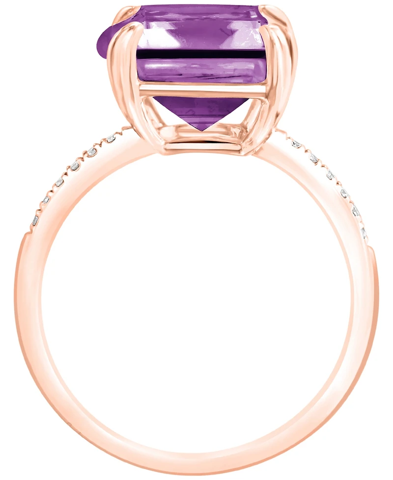 Effy Collection Amethyst (7-1/6 ct. t.w.) & Diamond (1/20 Ring 14k Rose Gold (Also Blue Topaz, Onyx, Green Amethyst, Citrine)