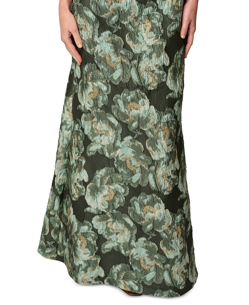 Adrianna Papell Women's Asymmetric Mermaid Floral Gown