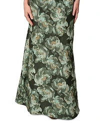 Adrianna Papell Women's Asymmetric Mermaid Floral Gown