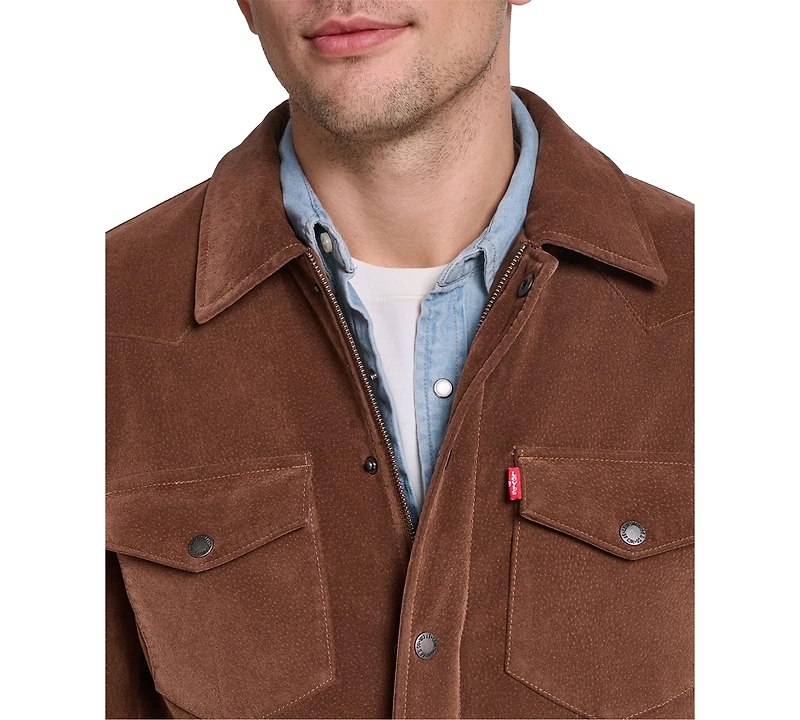 Levi's Men's Faux Suede Western Shirt Jacket