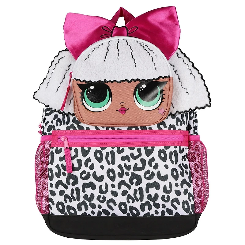 Lol Surprise! Backpack 16 Inch Diva 3D Character Book Bag With Adjustable Straps