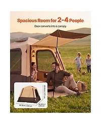 Sugift 4 Person Inflatable Instant Cabin Tent with Rechargeable Pump and 5 Large Mesh Windows