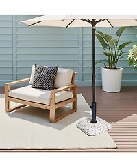 Pellebant 45lbs Patio Umbrella Base Square Cobblestone Concrete Stand Heavy Duty Market Umbrella Stand for Outdoor, Lawn, Deck, Poolside