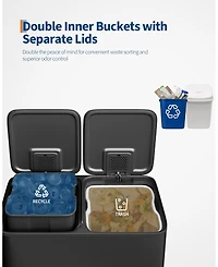 gaomon 2 x gal Stainless Steel Double Trash Can